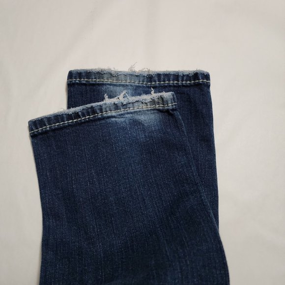 Silver Aiko Dark Wash Distressed Low Rise Baby Bootcut Jeans - Picture 5 of 6